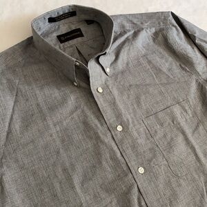 Allen Edmonds | Plaid Wrinkle Free Cotton Button Down Shirt Gray/Grey (L)